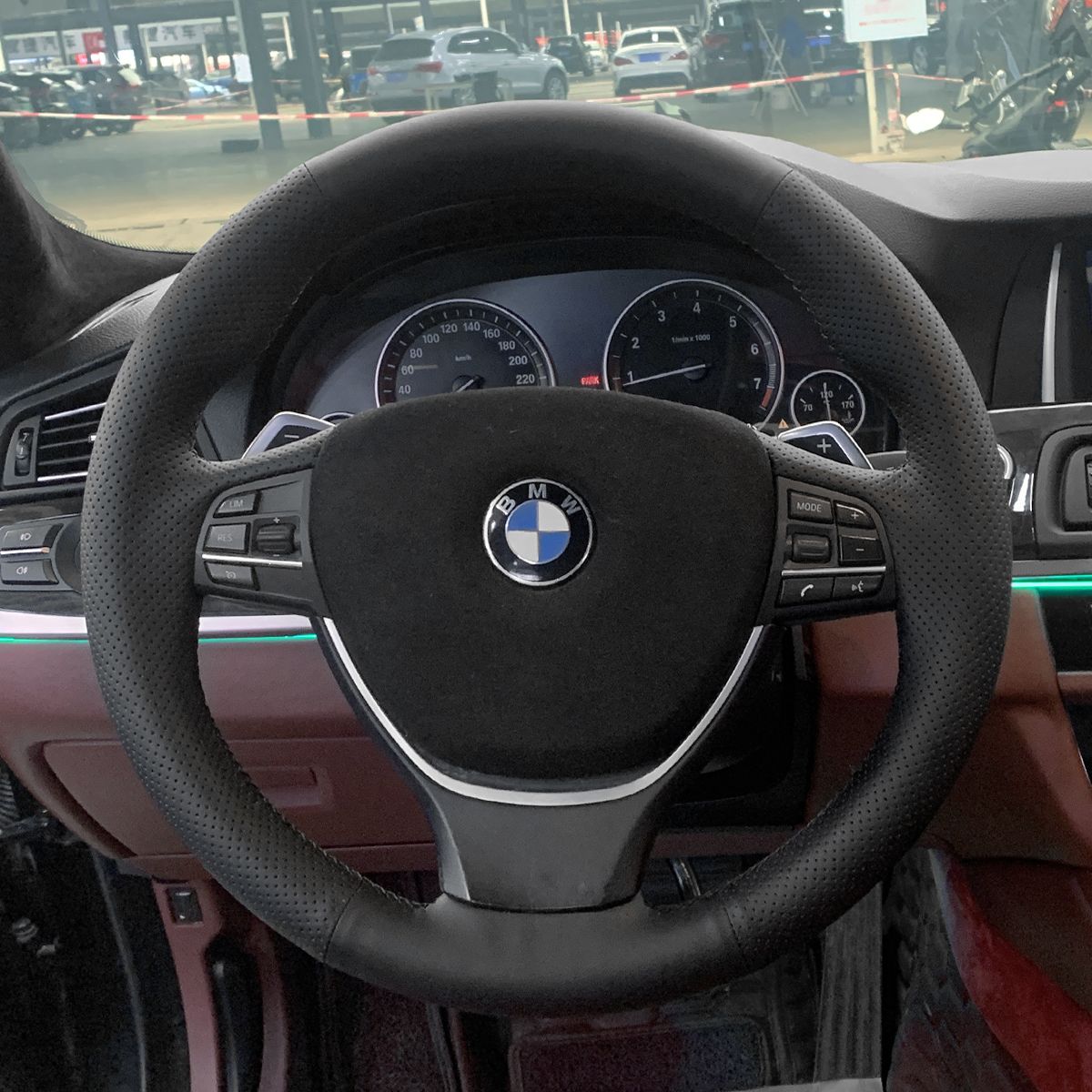 TPHJRM Car Steering Wheel Cover DIY Artificial Leather,Fit for BMW M