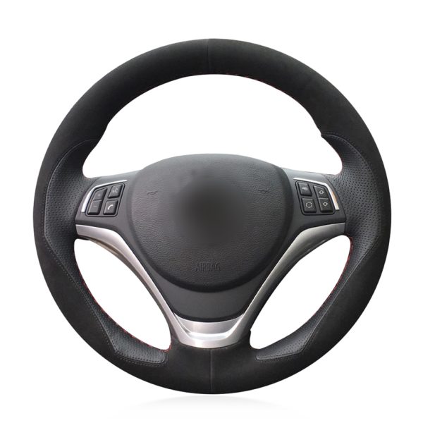 DIY Stitching Steering Wheel Covers for BMW X1 E84 2012-2015 Custom Hand Sewed Genuine Leather Steering Wheel Covers