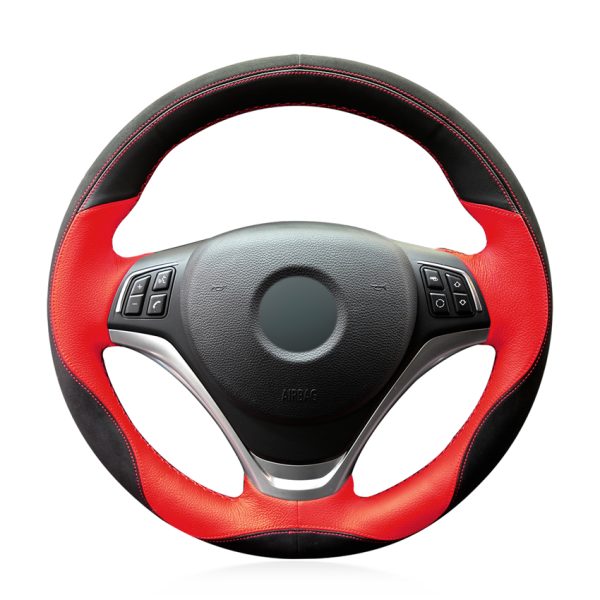 DIY Stitching Steering Wheel Covers for BMW X1 E84 2012-2015 Custom Hand Sewed Genuine Leather Steering Wheel Covers