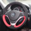 DIY Stitching Steering Wheel Covers for BMW X1 E84 2012-2015 Custom Hand Sewed Genuine Leather Steering Wheel Covers