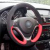 DIY Stitching Steering Wheel Covers for BMW X1 E84 2012-2015 Custom Hand Sewed Genuine Leather Steering Wheel Covers