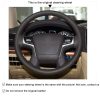 Best Leather DIY Steering Wheel Cover Wrap for Toyota Land Cruiser Prado Crown 2012-2020