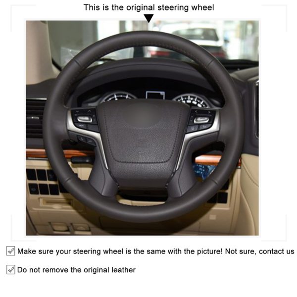 Best Leather DIY Steering Wheel Cover Wrap for Toyota Land Cruiser Prado Crown 2012-2020