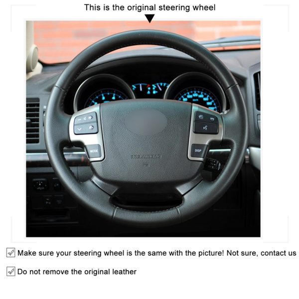 Customize Hand-Stitched Car Steering Wheel Cover for Toyota Land Cruiser Tundra Sequoia HiAce 2008-2018