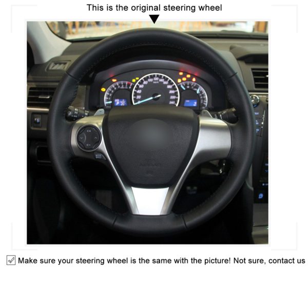 Hand-Stitched Car Steering Wheel Cover for Toyota Camry Venza 2012-2017