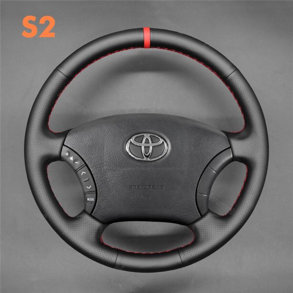 Hand Stitching Steering Wheel Cover for Toyota Camry Highlander Sequoia 4Runner Land Cruiser Prado 2003-2009