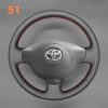 Hand Stitching Steering Wheel Wrap for Toyota Proace 2013-2016