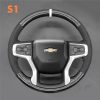 For CHEVROLET BLAZER SILVERADO 2019-2022 Hand Sewing Steering Wheel Cover
