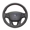 Special Custom Hand Stitching Black Suede Leather Steering Wheel Cover Wrap for Kia Sorento K7 Cadenza