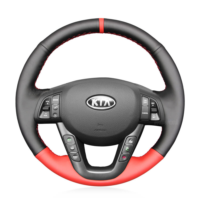 Custom Hand Stitching Black Suede Steering Wheel Cover Wrap for Kia K5 Optima 2011-2013