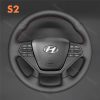 Custom Hand Sew Steering Wheel Cover for Hyundai Sonata (4-Spoke) 2015-2019