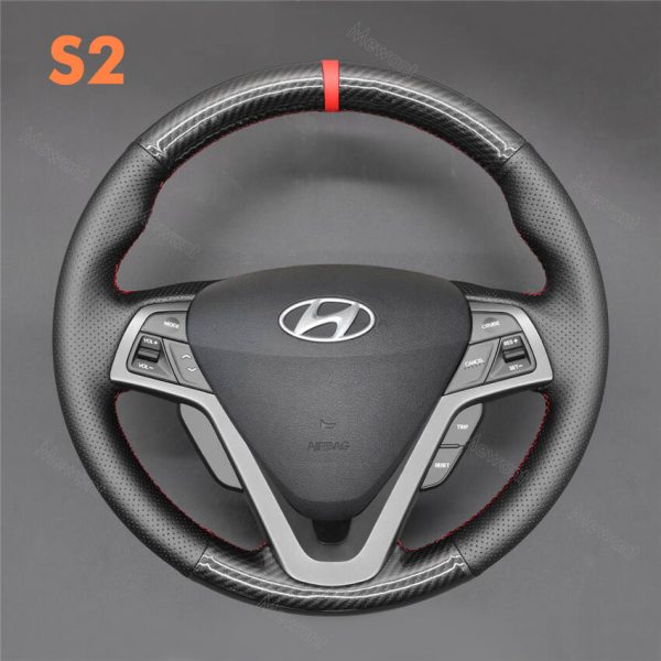Hand Sewing Mewant Steering Wheel Cover for Hyundai Veloster 2011-2017