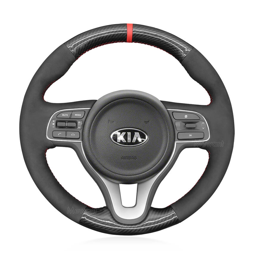 Custom Hand Sewing Steering Wheel Cover for Kia Sportage Niro Optima 2016-2022