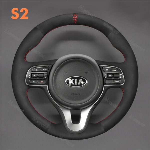 Custom Hand Sewing Steering Wheel Cover for Kia Sportage Niro Optima 2016-2022 (2)