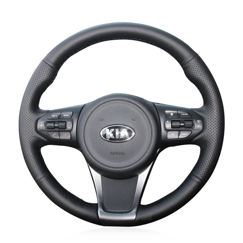 Custom Hand Stitching Steering Wheel Cover for Kia Sedona Sorento 3 Carnival 3 2015-2017
