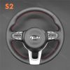 Hand Stitched Steering Wheel Cover for Kia Picanto 3 Rio 4 Stonic 2017-2022