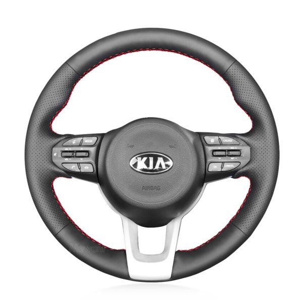 Hand Stitched Steering Wheel Cover for Kia Picanto 3 Rio 4 Stonic 2017-2022