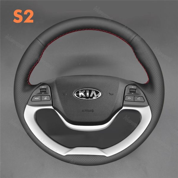 Best Hand Sewing Steering Wheel Cover for Kia Picanto 2 2011-2017