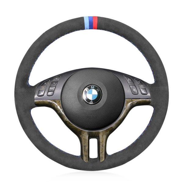 For BMW E39 E46 325i E53 X5 Customized Hand Stitching Leather Steering Wheel Wrap Cover
