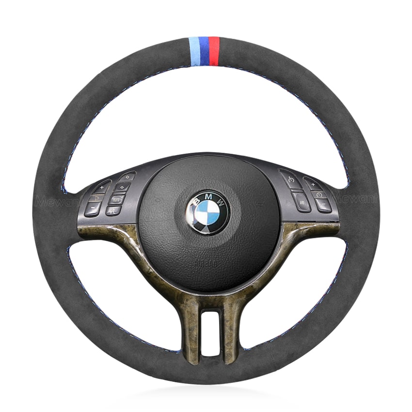For BMW E39 E46 325i E53 X5 Customized Hand Stitching Leather Steering Wheel Wrap Cover