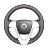 for Smart Fortwo 2009-2013 Smart Forjeremy 2013 Black Leather Car Steering Wheel Cover