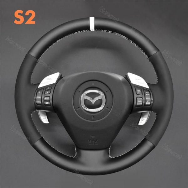 Custom Hand Sew Steering Wheel Cover for Mazda RX-8 RX8 2003-2008 (1)