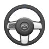 Hand Stitching Steering Wheel Cover Wrap for Mazda 2 2008-2014 (2)
