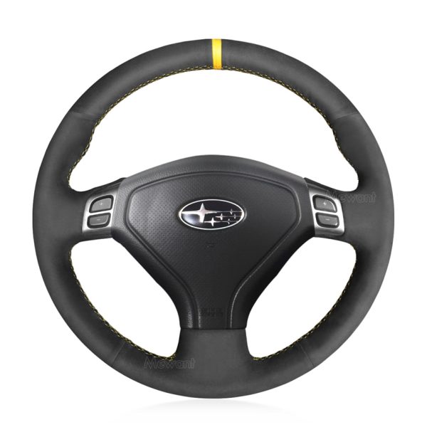 Hand Stitching Steering Wheel Cover Wrap for Subaru Forester LegacyOutback 2005-2007