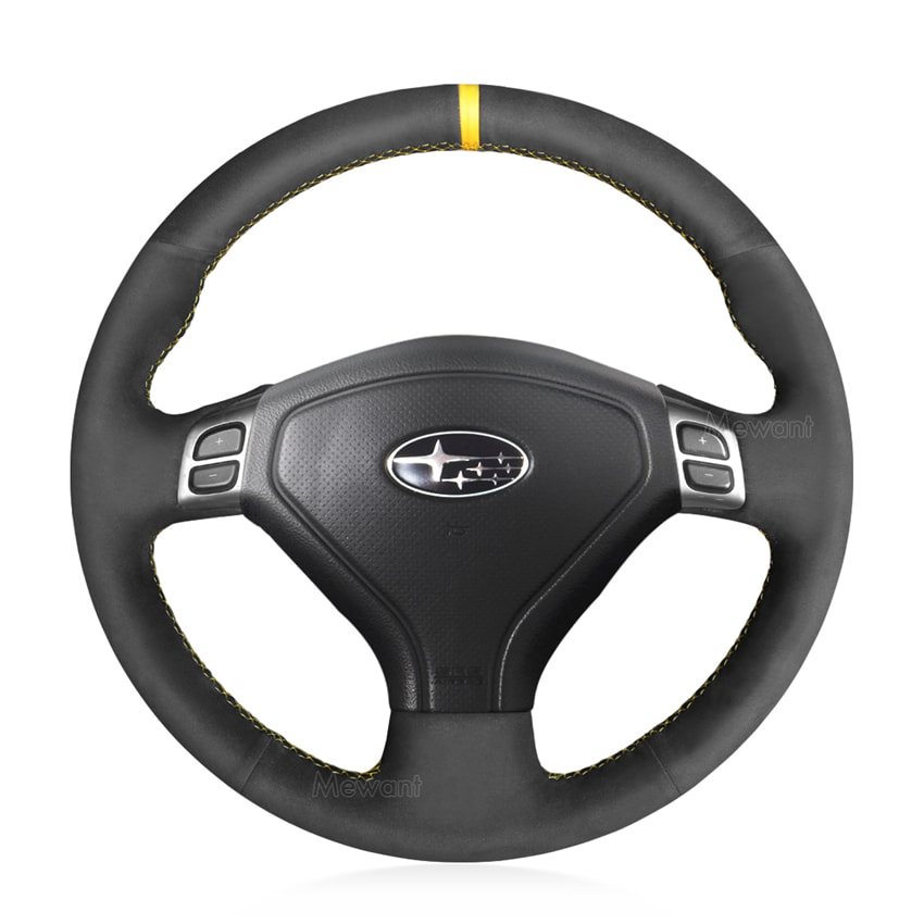 Hand Stitching Steering Wheel Cover Wrap for Subaru Forester LegacyOutback 2005-2007
