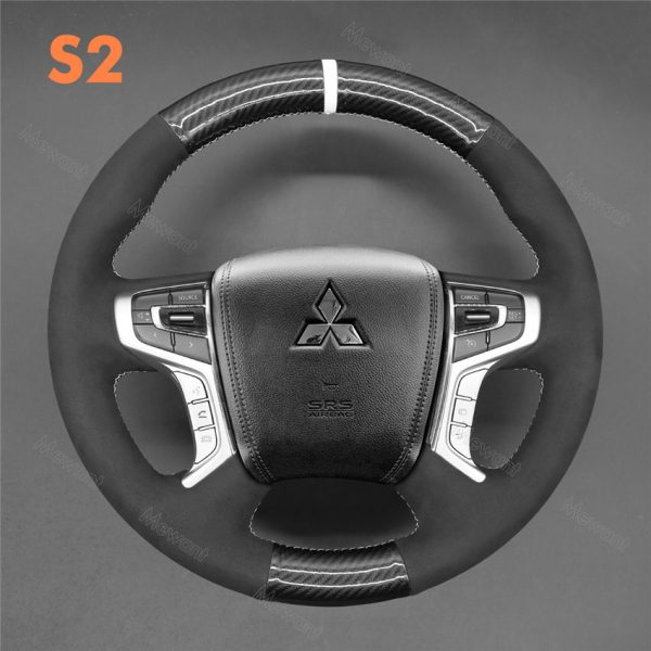 Steering Wheel Cover for Mitsubishi Outlander L200 Shogun Pajero Sport Triton 2015-2021 (2)
