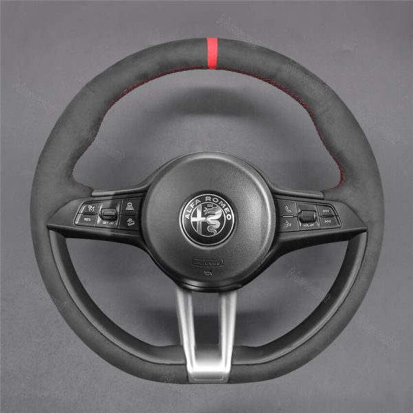 Steering Wheel Cover For Alfa Romeo Giulia Stelvio Quadrifoglio 2016-2020 (1)
