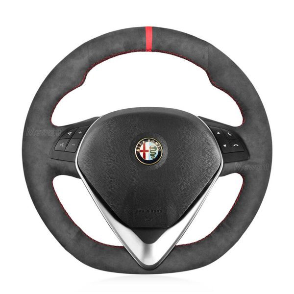 For Alfa Romeo Giulietta 2014-2021 DIY Hand Sewing Steering Wheel Cover