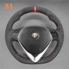 For Alfa Romeo Giulietta 2014-2021 DIY Hand Sewing Steering Wheel Cover (2)