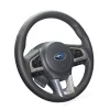 For Subaru Legacy Outback XV Crosstrek Forester 2015-2017 Hand Stitching Custom Steering Wheel Cover (2)