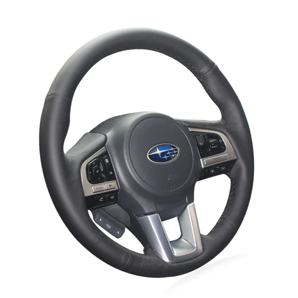 For Subaru Legacy Outback XV Crosstrek Forester 2015-2017 Hand Stitching Custom Steering Wheel Cover (2)