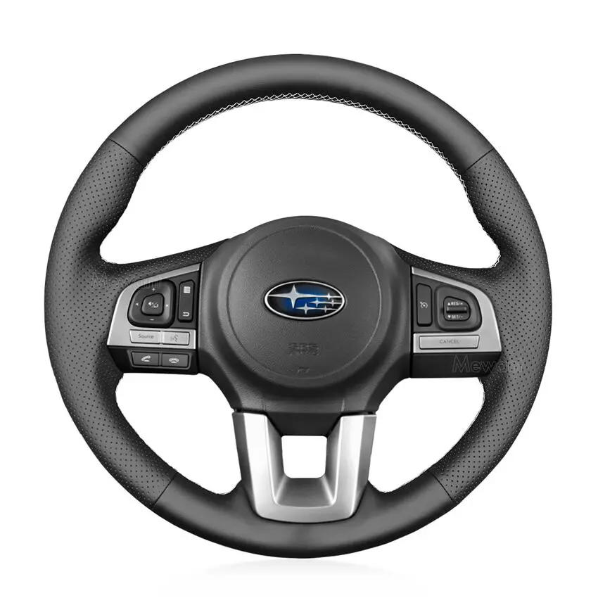 For Subaru Legacy Outback XV Crosstrek Forester 2015-2017 Hand Stitching Custom Steering Wheel Cover (2)