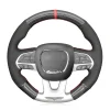 Hand Stitching Custom Suede Leather Steering Wheel Cover Wrap for Dodge SRT Challenger 2015-2021 Dodge Charger 2015-2021 Dodge Durango 2018-2021