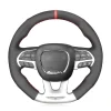 Hand Stitching Custom Suede Leather Steering Wheel Cover Wrap for Dodge SRT Challenger 2015-2021 Dodge Charger 2015-2021 Dodge Durango 2018-2021