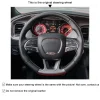 Hand Stitching Custom Suede Leather Steering Wheel Cover Wrap for Dodge SRT Challenger 2015-2021 Dodge Charger 2015-2021 Dodge Durango 2018-2021