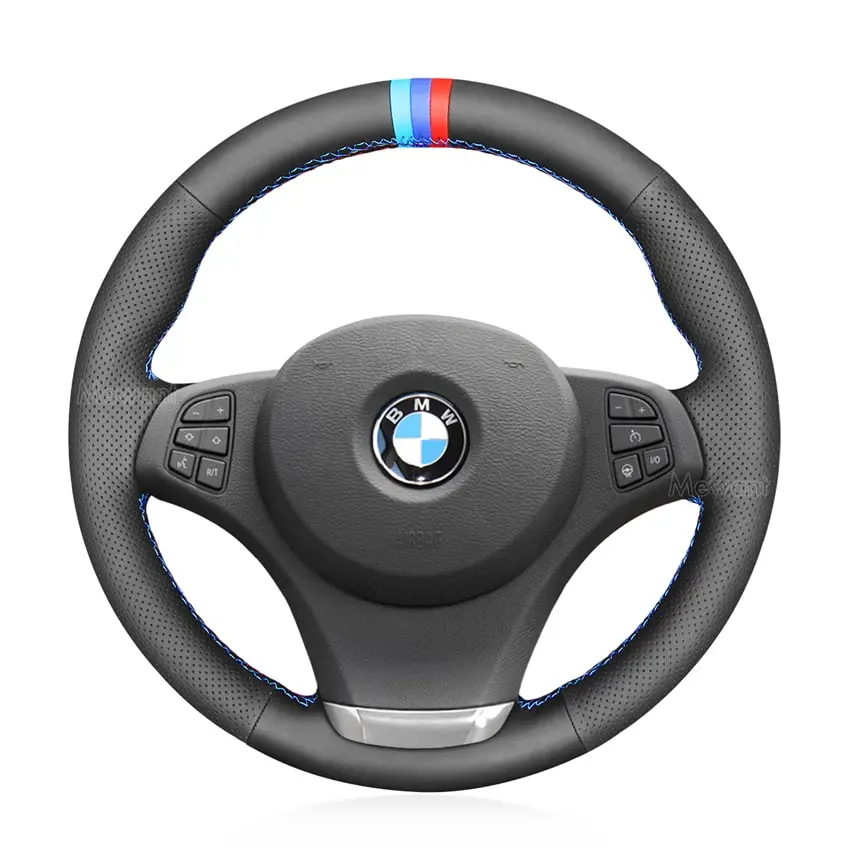Fit for BMW BMW X3 E83 2007-2010 BMW X5 E53 2000-2006 High-end Suede Leather Hand Stitching Steering Wheel Cover Custom Design