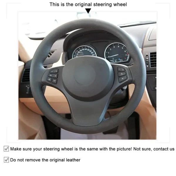 Fit for BMW BMW X3 E83 2007-2010 BMW X5 E53 2000-2006 High-end Suede Leather Hand Stitching Steering Wheel Cover Custom Design