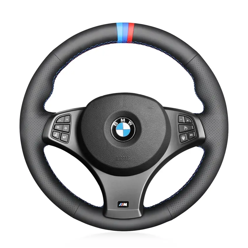 For BMW X3 (M Sport) E83 2005-2010 Custom Hand Stitching Steering Wheel Cover