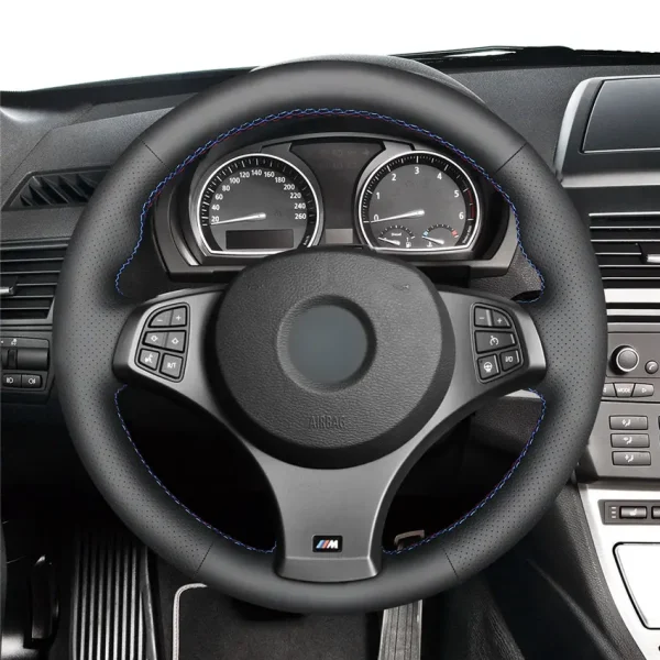 For BMW X3 (M Sport) E83 2005-2010 Custom Hand Stitching Steering Wheel Cover
