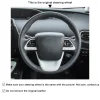 Hand Stitching Custom Suede Leather Steering Wheel Cover Wrap for Toyota Prius 4 2016-2022 Prius Prime 2017-2022 Mirai 2016-2018