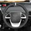 Hand Stitching Custom Suede Leather Steering Wheel Cover Wrap for Toyota Prius 4 2016-2022 Prius Prime 2017-2022 Mirai 2016-2018