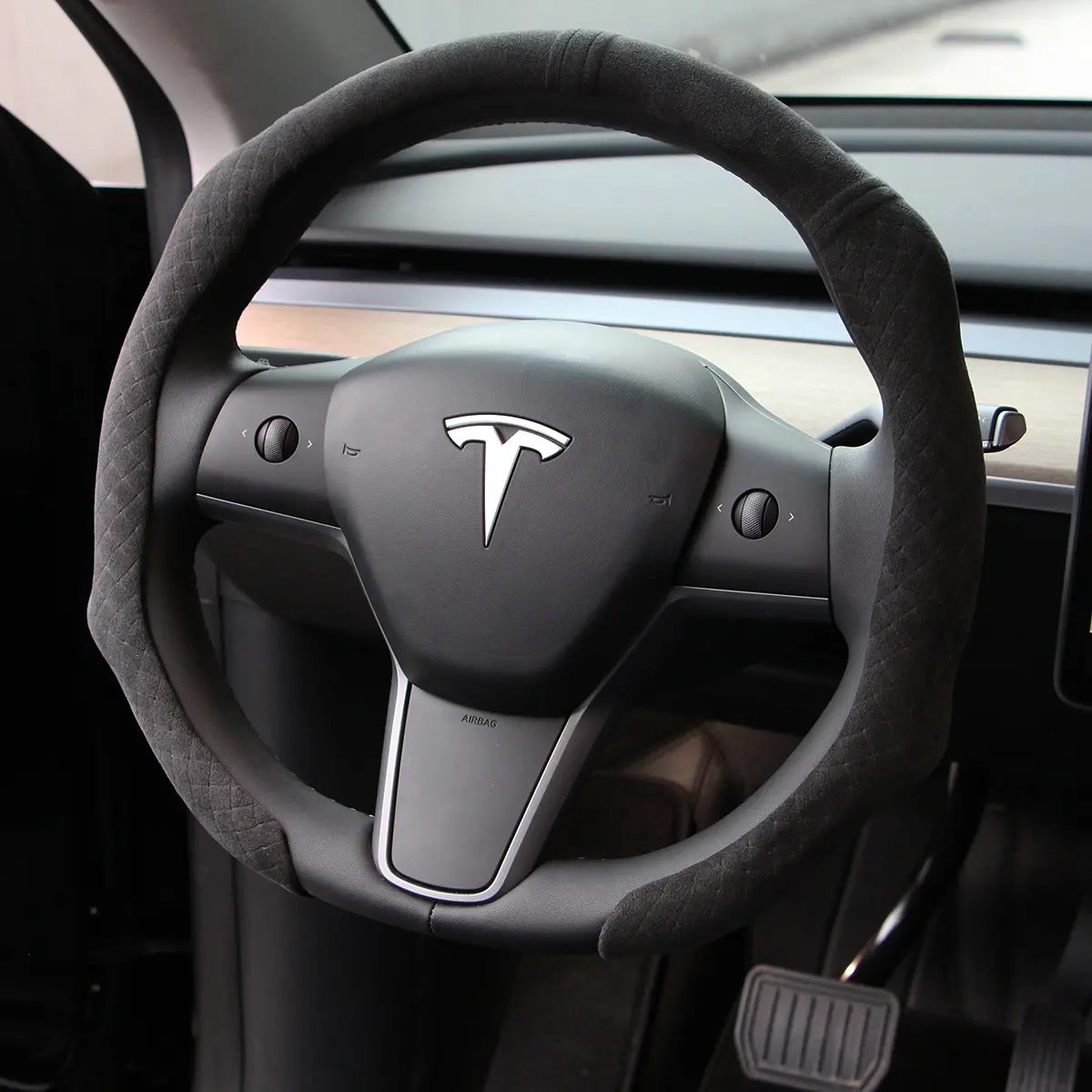 alcantara universal steering wheel cover