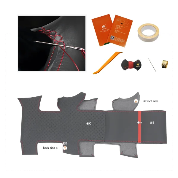 DIY Stitching Steering Wheel Covers for Ford Mustang 1994-2004 缝制+细节