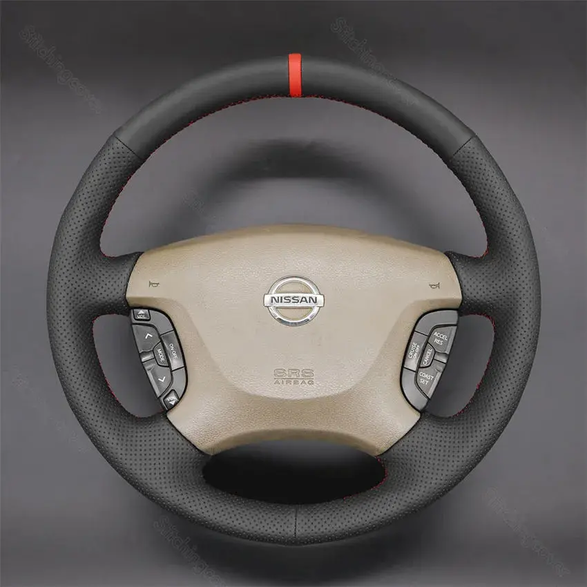 DIY Stitching Steering Wheel Covers for Nissan Patrol Y61 Maxima 2000-2003
