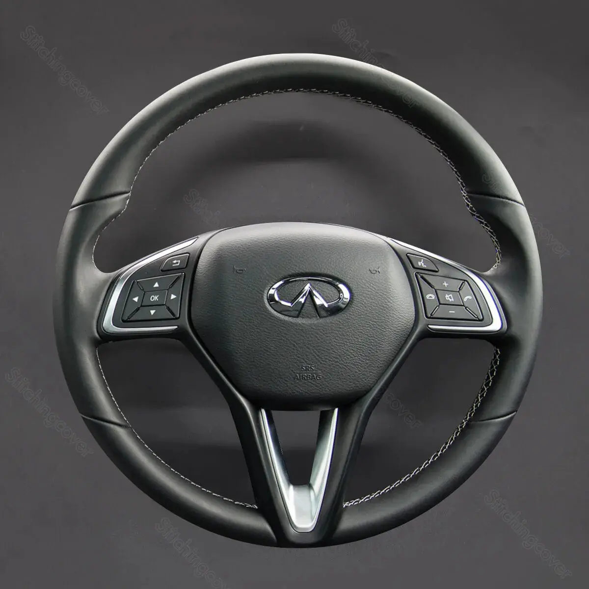 DIY Stitching Steering Wheel Covers Infiniti QX30 2016-2019
