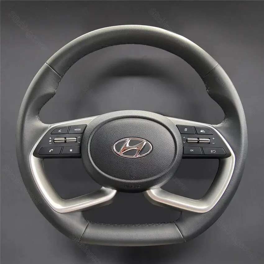 DIY Stitching Steering Wheel Covers for Hyundai Tucson i20 i30 Bayon 2020-2023